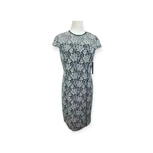NWT Marc New York  black and white lace sheath Dress size 8 - Picture 1 of 10
